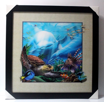 40 X 40cm 3D 렌즈 플립 그림 3D 포스터 동물과 함께 3D 렌즈 사진